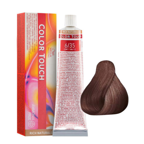 Wella Color Touch Rich Naturals 6/35 Rubio Oscuro Dorado Caoba 60ml - color semipermanente sin amoniaco