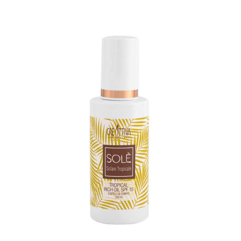 Creattiva Solè Tropical Rich Oil SPF 15  150ml - Protector Solar Para El Cabello