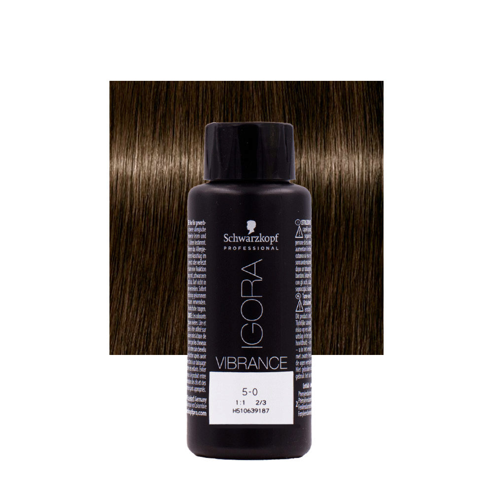Schwarzkopf Igora Vibrance 5-0 Castaño Claro Natural 60ml - coloración tono sobre tono