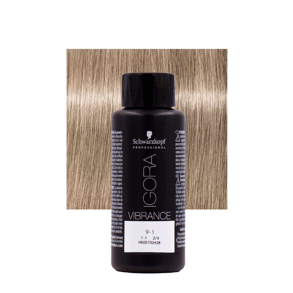 Schwarzkopf Igora Vibrance 9-1 Biondo Chiarissimo Cendrè 60ml - coloración tone sobre tone