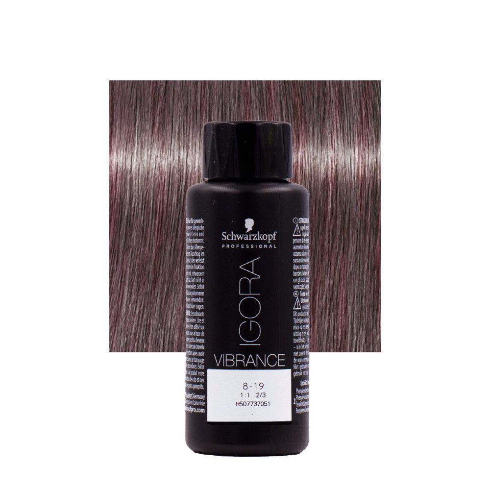 Schwarzkopf Igora Vibrance 8-19 Rubio Claro Cendrè Violeta 60ml - coloración tono sobre tono