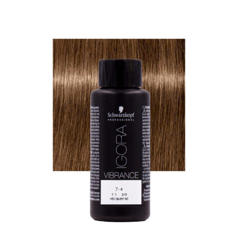 Schwarzkopf Igora Vibrance 7-4 Rubio Medio Beige 60ml - coloración tono sobre tono