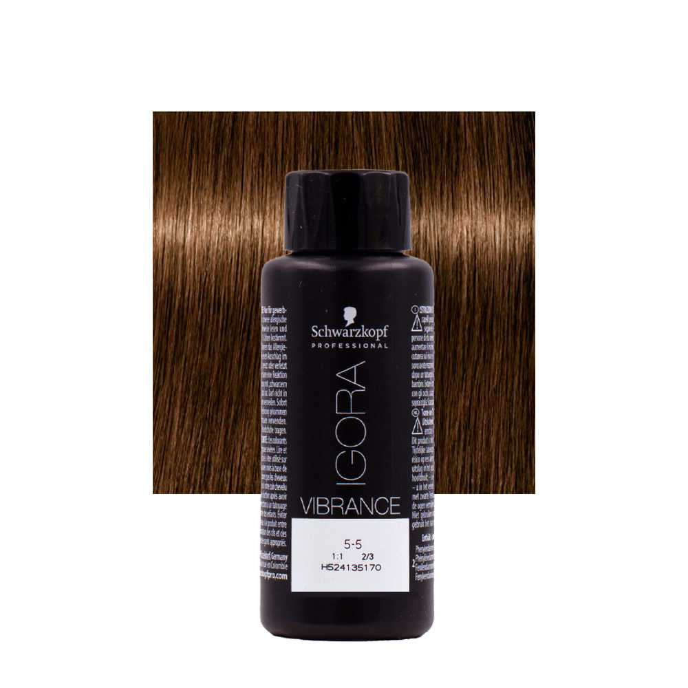 Schwarzkopf Igora Vibrance 5-5 Marrón Claro Dorado 60ml - coloración tono sobre tono
