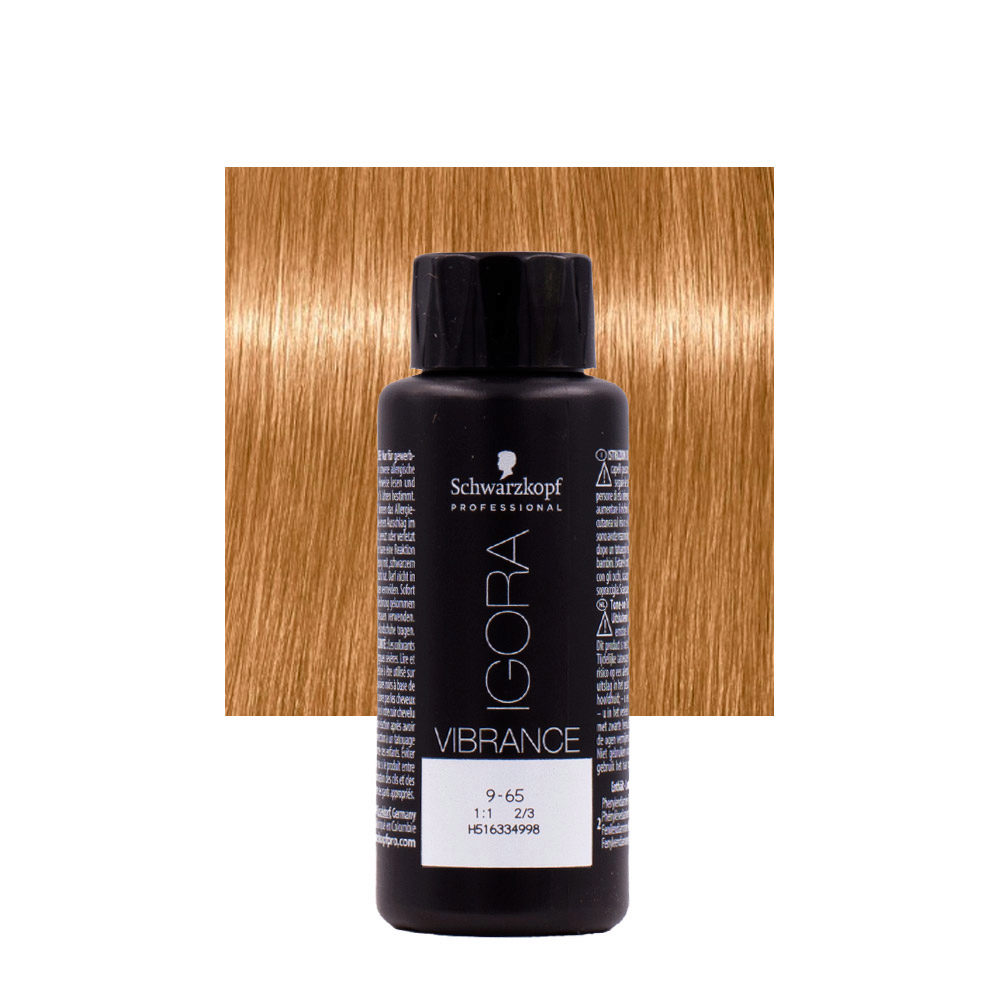 Schwarzkopf Igora Vibrance 9-65 Rubio Muy Claro Dorado Chocolate 60ml - coloración tono sobre tono