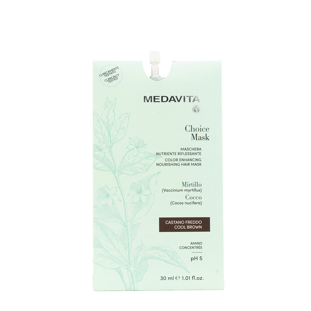 Medavita Lunghezze Choice Mask Cool Brown 30ml  - mascarilla reflejos nutritiva castaño frío