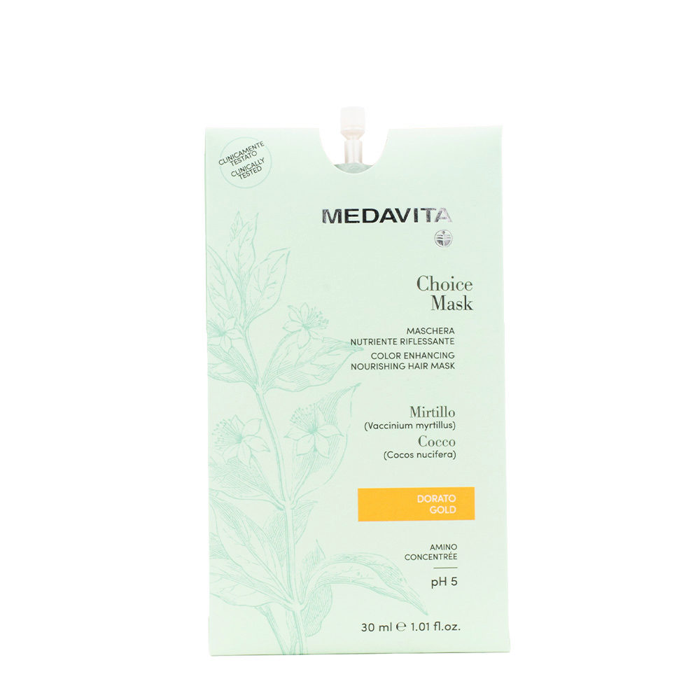 Medavita Lunghezze Choice Mask Gold 30ml  - mascarilla reflejos nutritiva oro