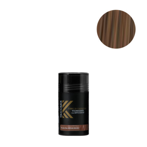 Tricomix Fibre Medium Brown 12gr - Fibras De Queratina Con Efecto Voluminizador Y Anticaída Castaño Medio