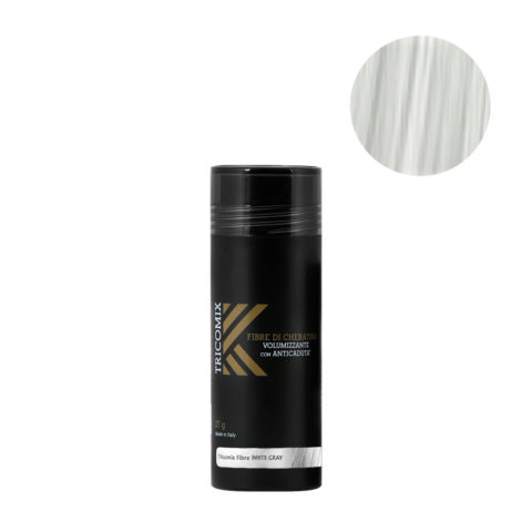 Tricomix Fibre White Gray 27gr - Fibras De Queratina Con Efecto Voluminizador Y Anticaída Gris Claro / Blanco