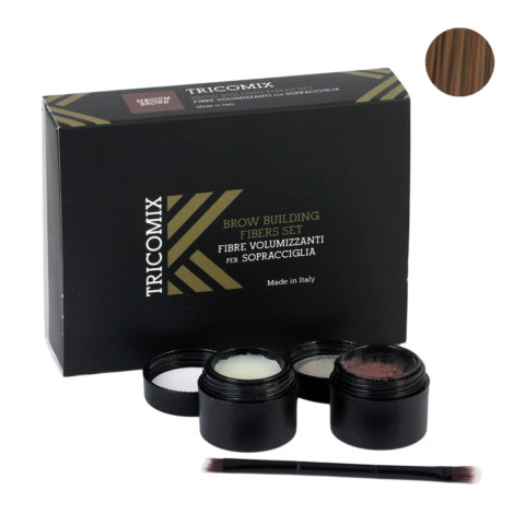 Tricomix Brow Medium Brown 1,2g + 2g - Fibras Voluminizadoras Para Cejas - Castaño medio