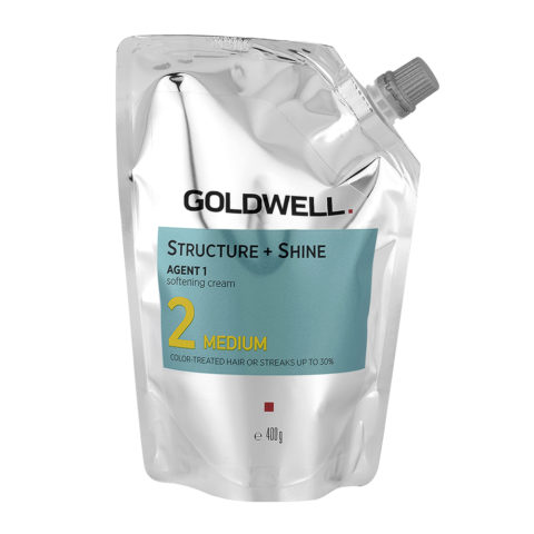 Structure + Shine Agent 1 Softening Cream 2 Medium 400gr  - alisado de cabellos coloreados