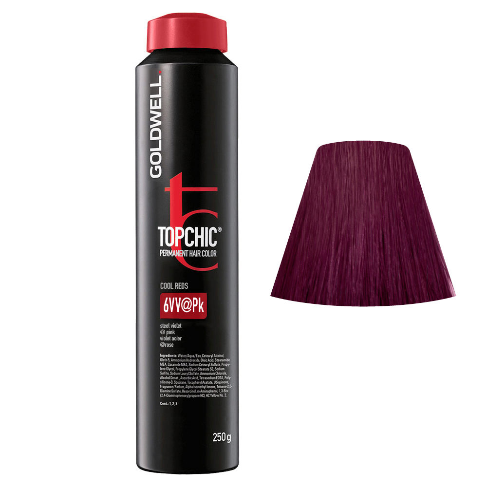 6VV@Pk Violeta Acero Elumenated Rosa Goldwell Topchic Cool Reds Can 250gr