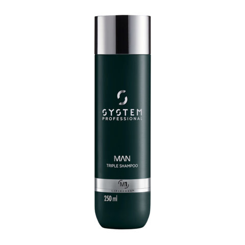 System Professional Man Triple Shampoo M1, 250ml - Champù Cabello Cuerpo y Barba