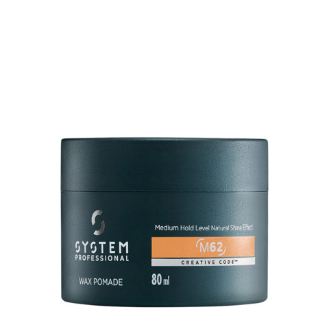 Man Wax Pomade M62, 80ml - Cera brillante de fijación media
