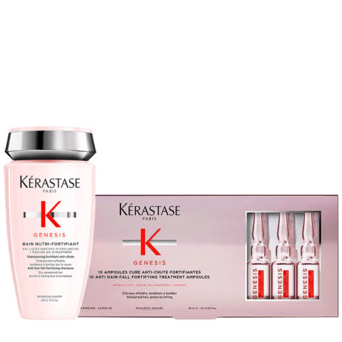 Genesis Kit Shampoo 250ml Anti Hairfall Ampoules 10x6ml