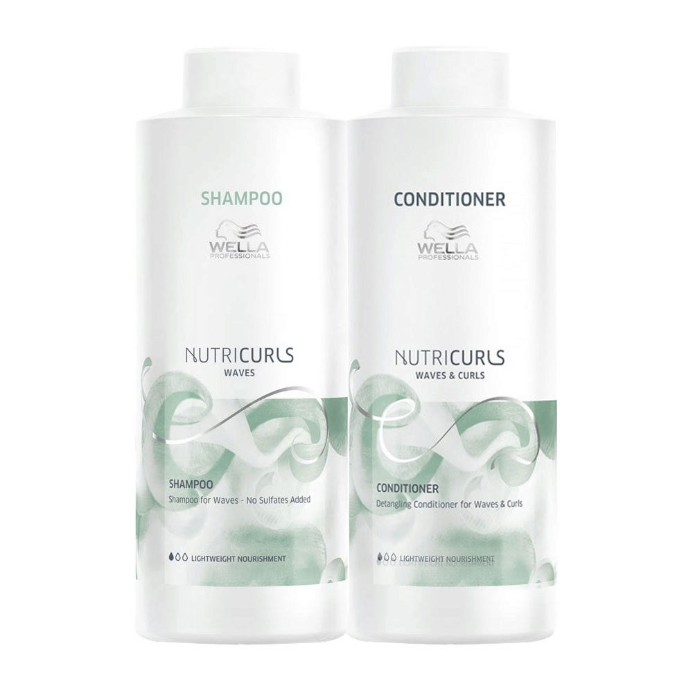 Wella Nutricurls Waves Champú 1000ml Acondicionador 1000ml Cabello Ondulado