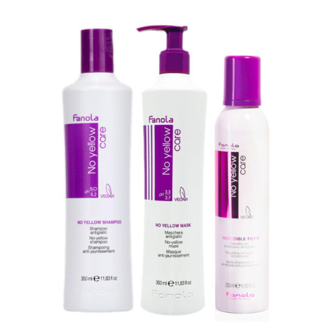 No Yellow Champú  350ml y Mascarilla 350ml Espuma 250ml Cabello Rubio