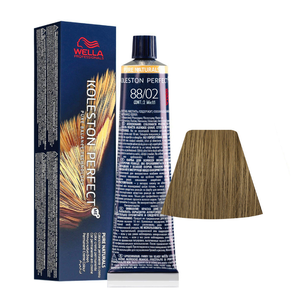 Wella Koleston Perfect Me+ Pure Naturals 88/02 Rubio Claro Intenso Natural Mate 60ml - coloración permanente
