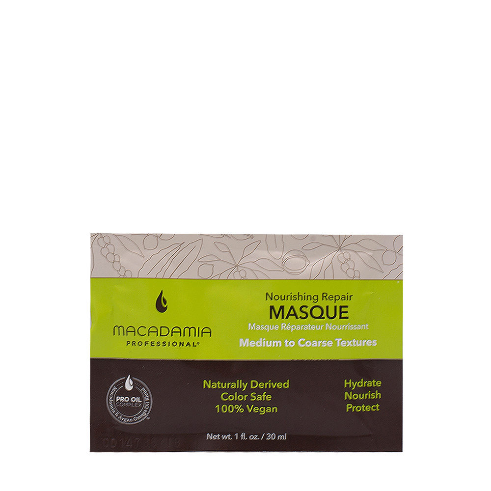Macadamia Nourishing Repair Masque 30ml  - Mascarilla hidratante nutritiva para cabello medio a grueso
