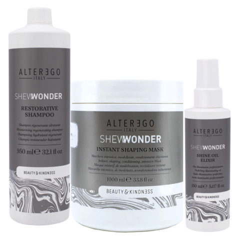 Alterego Shewonder Champú 950ml Mascarilla 1000ml Aceite Hidratante 150ml