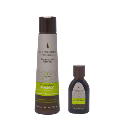 Macadamia Set Champú Cabello Dañado 300ml y Aceite Hidratante 27ml