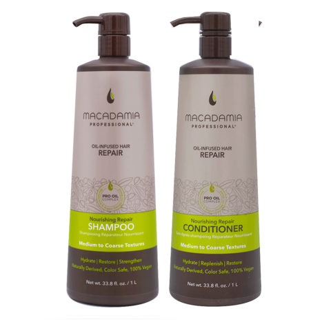 Macadamia Set Cabello Dañado 1000ml Champú y Acondicionador 1000ml