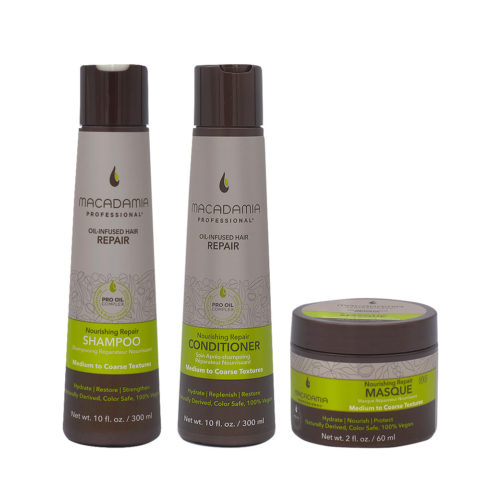 Macadamia Pelo Dañado Champù 300ml Acondicionador 300ml Mascarilla 60ml