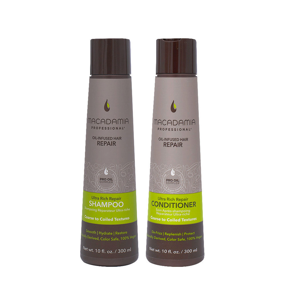 Macadamia Set Pelo Dañado Y grueso Champù 300ml Y Acondicionador 300ml
