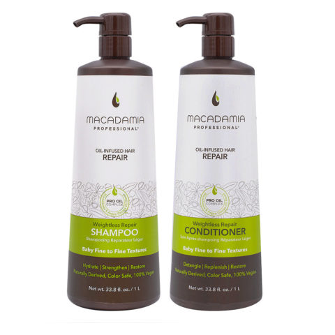 Set Cabello Dañado y Fino Champú 1000ml y Acondicionador 1000ml