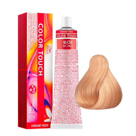 Wella Color Touch Vibrant Reds 10/34 Rubio Platino Dorado Cobre 60ml - color semipermanente sin amoniaco