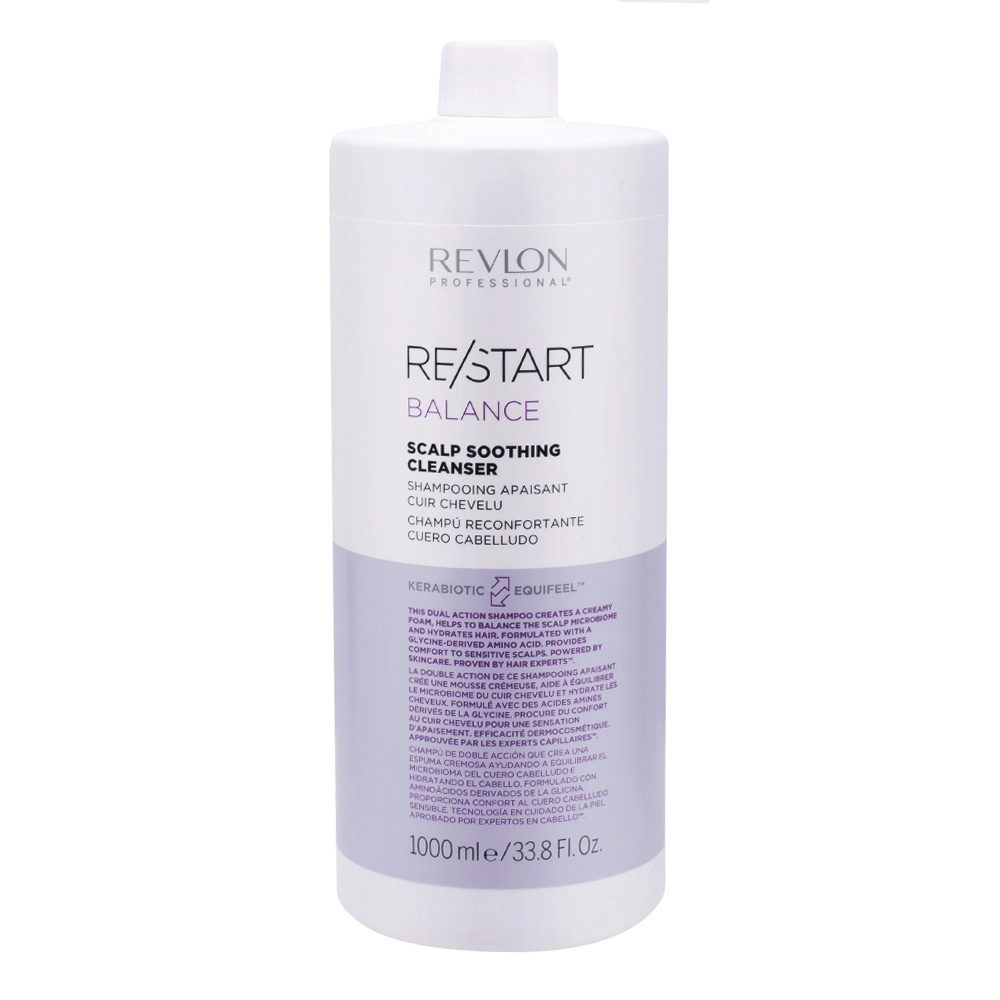 Revlon Restart Balance Scalp Soothing Shampoo 1000ml - Champú Para Piles Sensibles