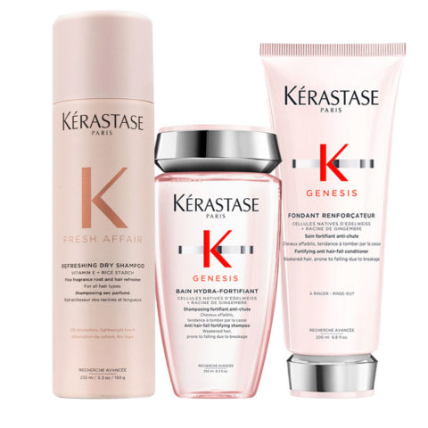 Fresh Affair Refreshing Dry Shampoo 233ml Genesis Bain Hydra-Fortifiant 250ml Fondant Renforcateur 200ml