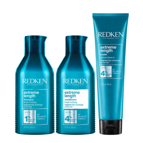 Redken Extreme Lenght Kit para cabello largo Champú 300ml Acondicionador 300ml Length Sealer 150ml