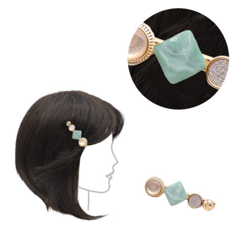 VIAHERMADA Pinza para la ropa con piedra de agua verde 6cm