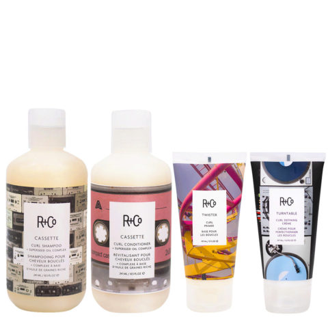 R+Co Kit for Cabello Rizado Shampoo 241ml Conditioner 241ml Serum 147ml Crema 147ml