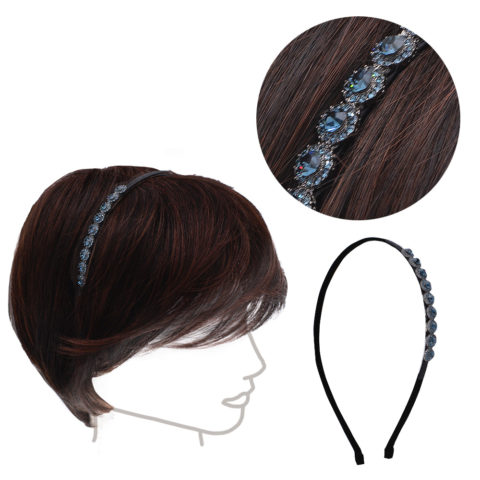 VIAHERMADA Diadema con Cristales Azules y Strass Laterales