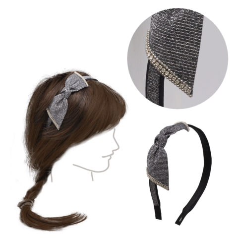 Diadema con Lazo antracita y Pedrería