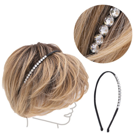 VIAHERMADA Banda para el pelo fino con cristales blancos