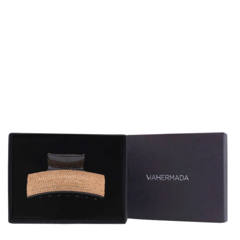 VIAHERMADA Pinza de pelo elegante con strass ámbar