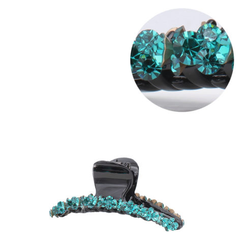 VIAHERMADA Pinzas para el cabello con cristales oblicuos verdes