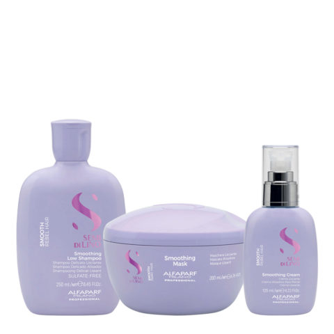 Alfaparf Semi di Lino Smotthing Kit Champú 250ml Mascara 200ml Crema 125ml - cabello rebelde