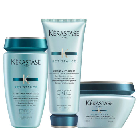 Kerastase Résistance Bain Force Architecte 250ml Anti-Usure 200 ml Masque 200ml