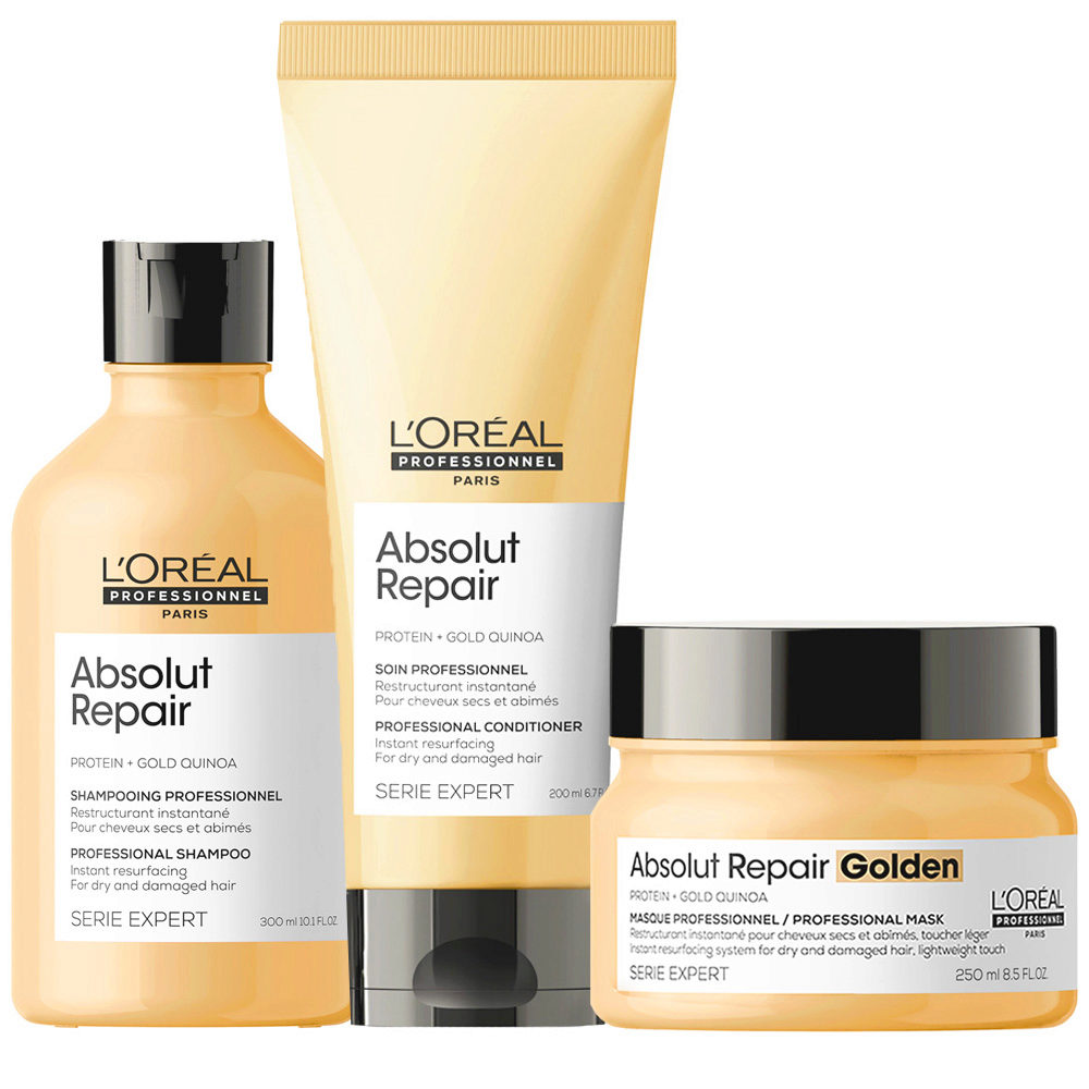 L'Oréal Professionnel Paris Serie Expert Absolut Repair Shampoo 300ml Conditioner 200ml Golden Mask 250ml