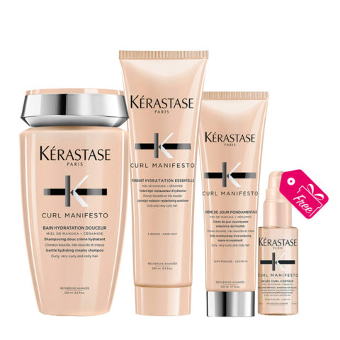 Kerastase Curl Manifesto Douceur 250ml Hydratation Essentielle 250ml Crème de Jour 150ml Gelée Curl45ml de regalo