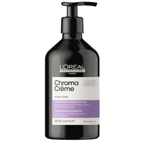 L'Oréal Professionnel Chroma Creme Purple Shampoo 500ml - champú anti-amarillo para cabello rubio