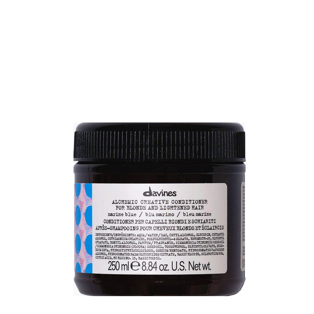 Davines Alchemic Creative Conditioner Marine Blue 250ml - acondicionador coloreado azul marino cabello rubio o aclarado
