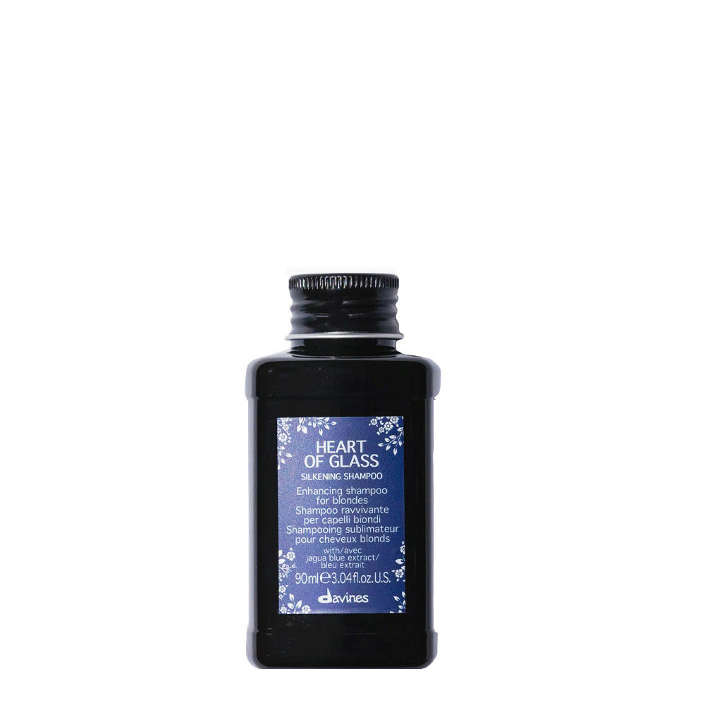 Davines Heart of Glass Silkening Shampoo 90ml - champú revitalizante para cabello rubio