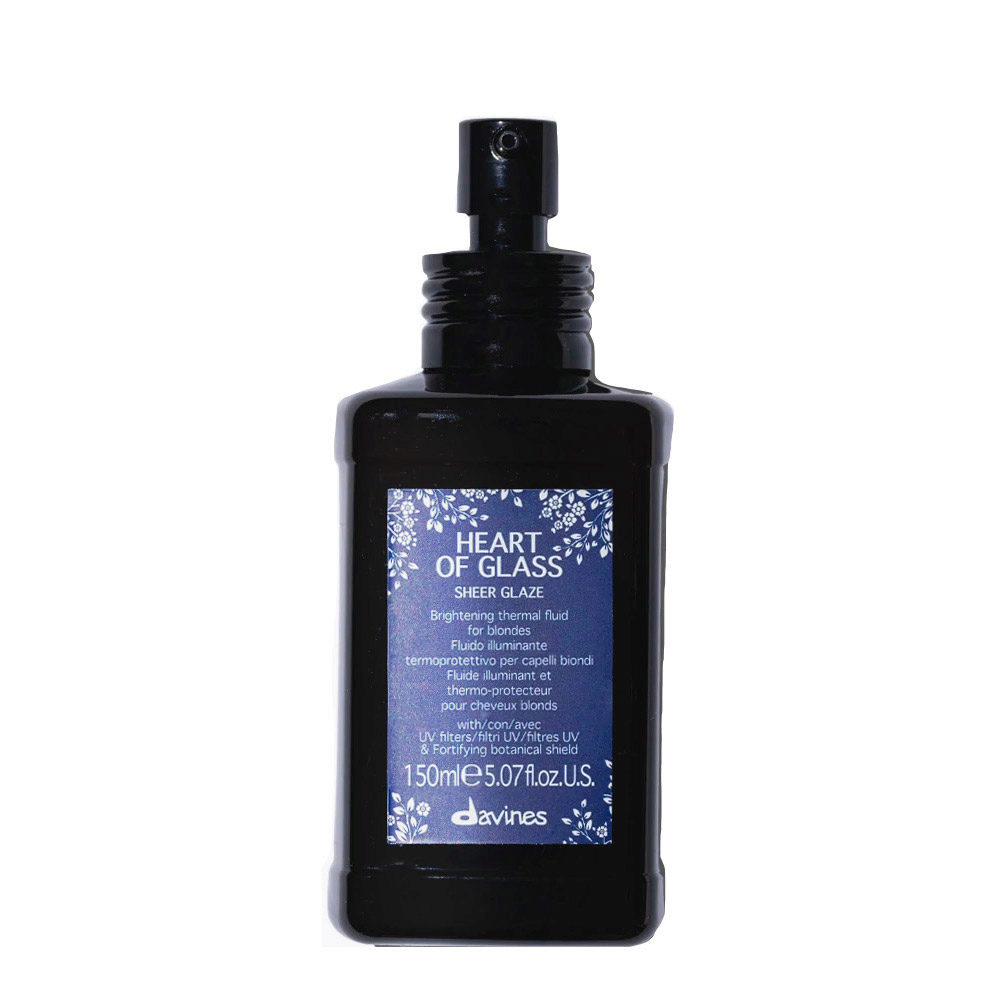 Davines Heart of Glass Sheer Glaze 150ml - fluido brillo termoprotector para cabello rubio