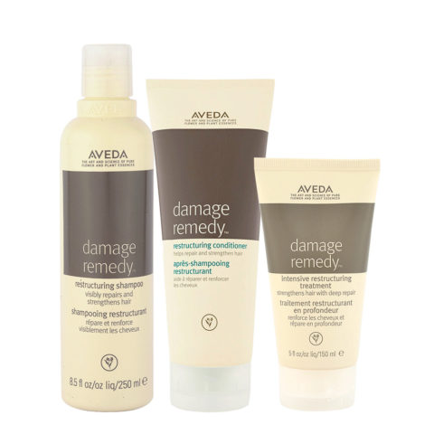 Aveda Damage Remedy Restructuring Shampoo 250ml Conditioner 200ml Treatment 150ml