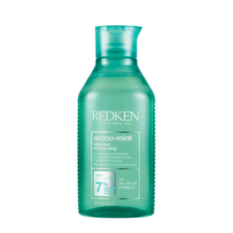Redken Amino Mint Shampoo 300ml - champú para un cuero cabelludo purificado, fresco e hidratado
