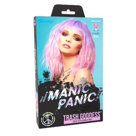 Manic Panic Fleurs du Mal Trash Goddess Peluca - peluca rosa pastel y violeta